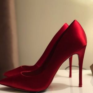 ALDO Red Satin Pumps